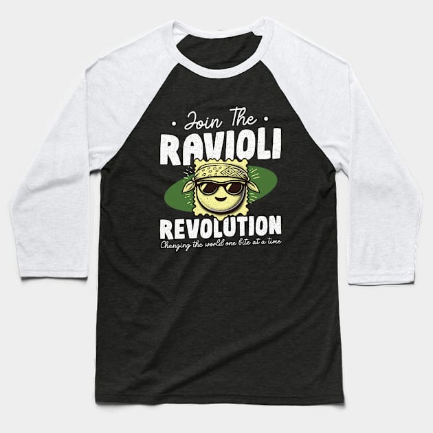 Ravioli Revolution Baseball T-Shirt by Depot33